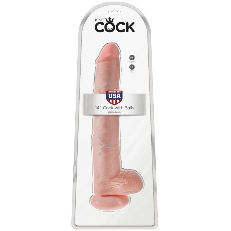 Dildo Realista con Bolas - 35.6 cm Carne
