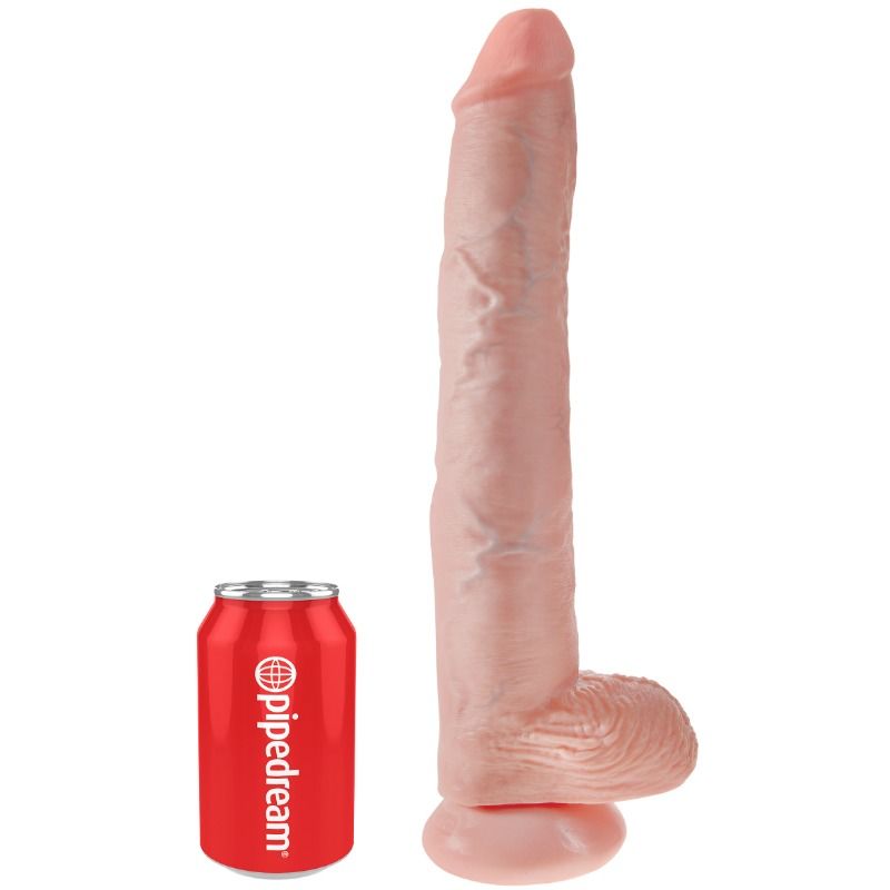 Dildo Realista con Bolas - 35.6 cm Carne