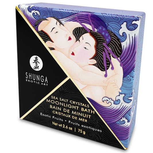 Sais de banho exóticos SHUNGA Sabor Roxo 75 GR para um banho sensorial e relaxante.