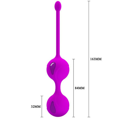 Close-up of the PRETTY LOVE Bolas de Exercício de Kegel Aperte II, showing its premium silicone material and cord.