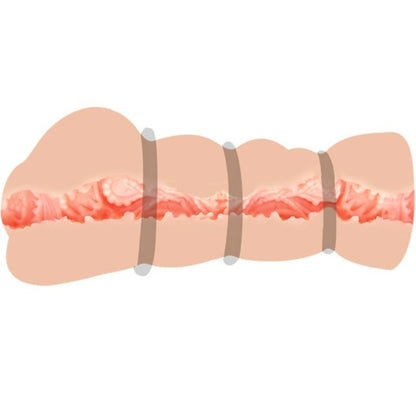 Masturbador Masculino de Vagina Realista con Anillos