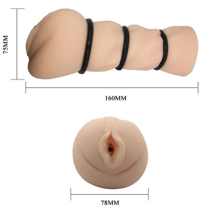 Masturbador Masculino de Vagina Realista con Anillos
