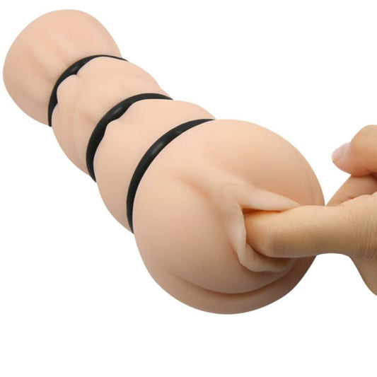 Masturbador Masculino de Vagina Realista con Anillos