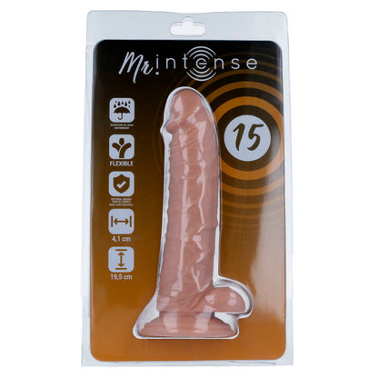 Close-up do Dildo MR INTENSE Realista 19.5 CM com Ventosa, mostrando a textura e formato ergonómico.