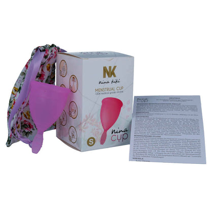 Copo Menstrual NINA KIKÍ Roxo Tamanho S para higiene íntima feminina