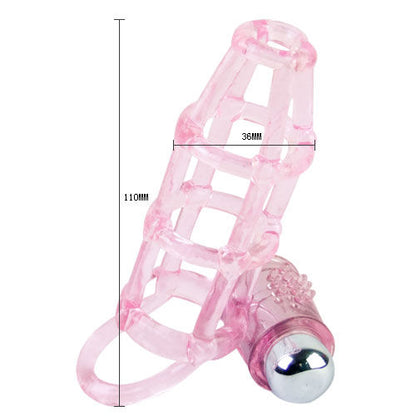 Imagem do BAILE Capa e Anel Vibratório para Pénis em Silicone Rosa, detalhando suas características e textura.