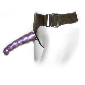 Close-up do Arnês BAILE Strap-On Dupla Penetração G-Point Lilac, mostrando os dois consolos e o design do arnês.