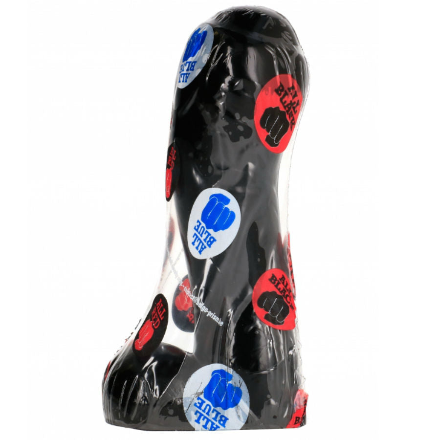 Close-up do ALL BLACK Dildo Preto 15 CM Liso, mostrando sua textura e design elegante.