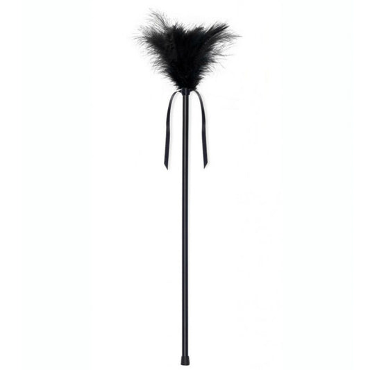 SECRETPLAY Pluma de Carícias Eróticas Penas Negras 40 CM para estimulação sensual