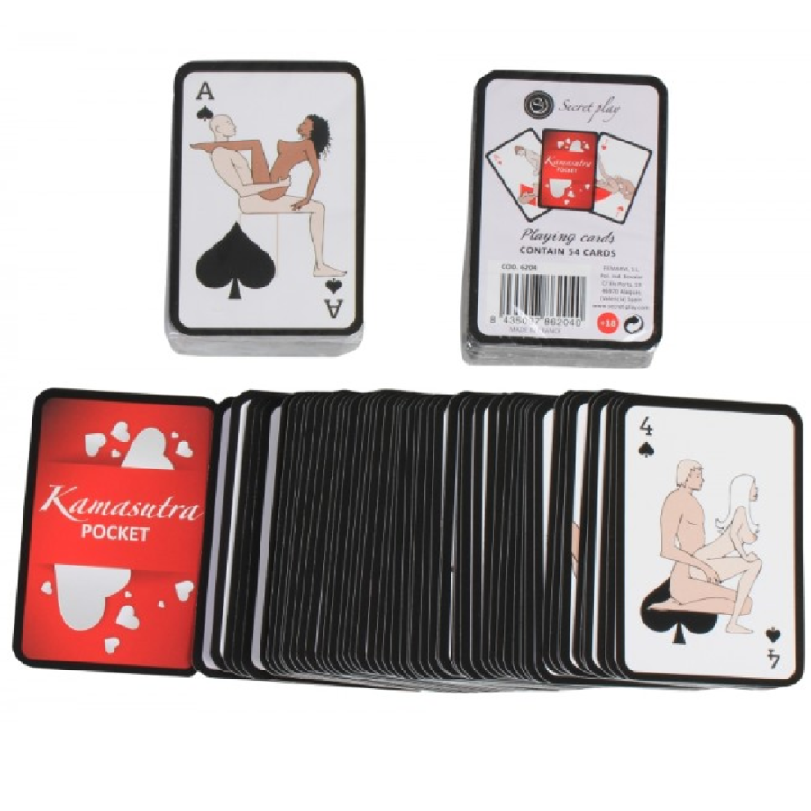SECRETPLAY Cartas de Jogo Kamasutra de Bolso, um baralho ilustrado para casais explorarem novas posições.