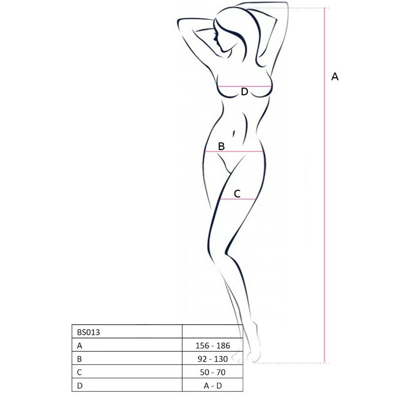 PASIÓN - BODYSTOCK MUJER BS013 NEGRO TALLA ÚNICA