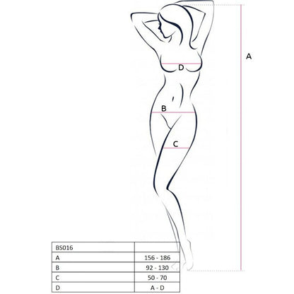 PASIÓN - BODYSTOCKING MUJER BS016 NEGRO TALLA ÚNICA