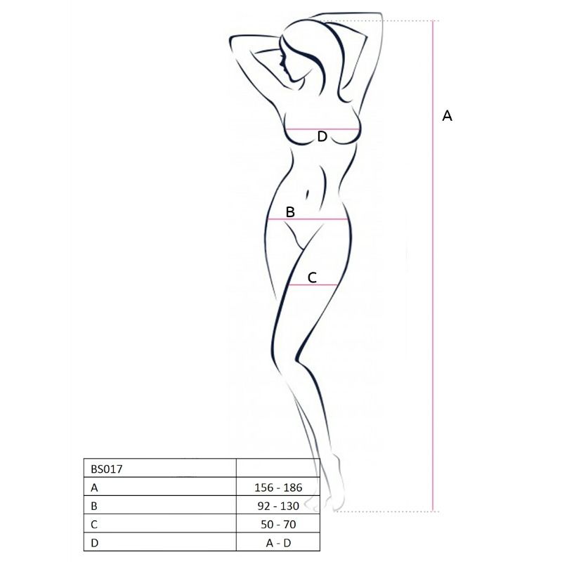 PASIÓN - BODYSTOCKING MUJER BS017 NEGRO TALLA ÚNICA