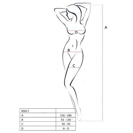 PASIÓN - BODYSTOCKING MUJER BS017 NEGRO TALLA ÚNICA