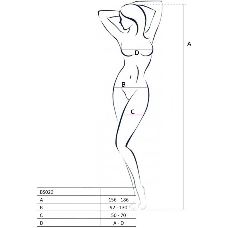 PASIÓN - BODYSTOCK MUJER BS020 BLANCO TALLA ÚNICA