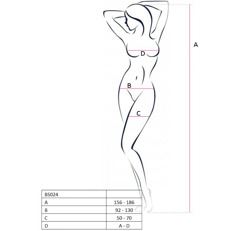 PASIÓN - BODYSTOCK MUJER BS024 BLANCO TALLA ÚNICA