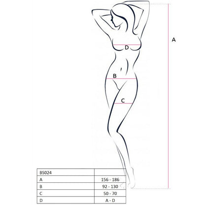 PASIÓN - BODYSTOCK MUJER BS024 BLANCO TALLA ÚNICA