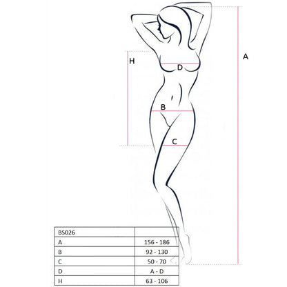 PASIÓN - MUJER BS026 BODYSTOCKING VESTIDO BLANCO TALLA ÚNICA