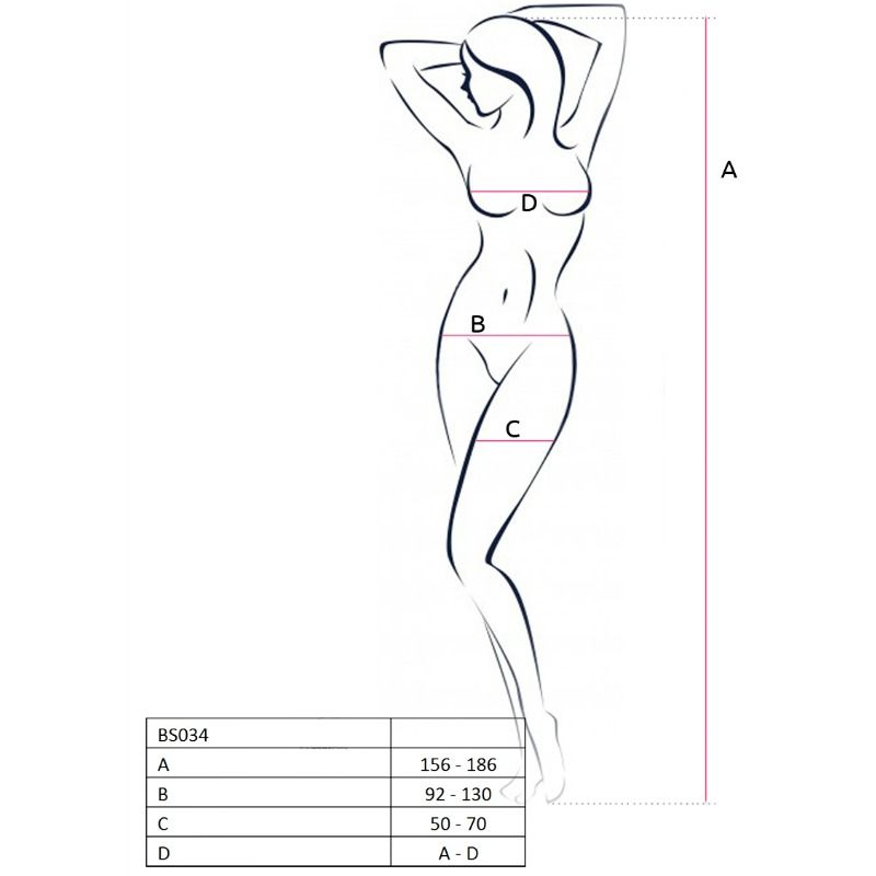 PASIÓN - BODYSTOCK MUJER BS034 BLANCO TALLA ÚNICA