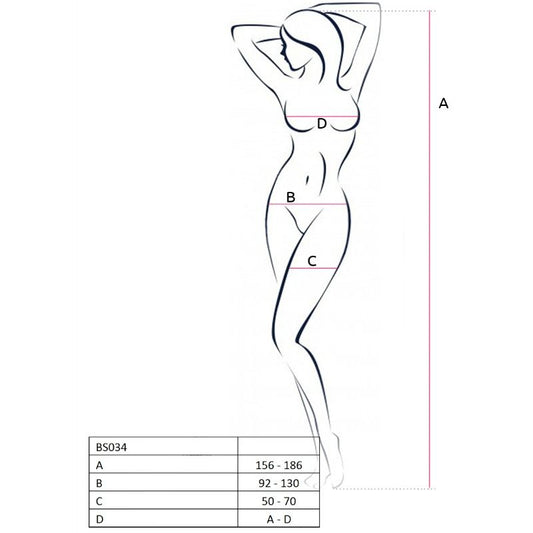 PASIÓN - BODYSTOCK MUJER BS034 BLANCO TALLA ÚNICA
