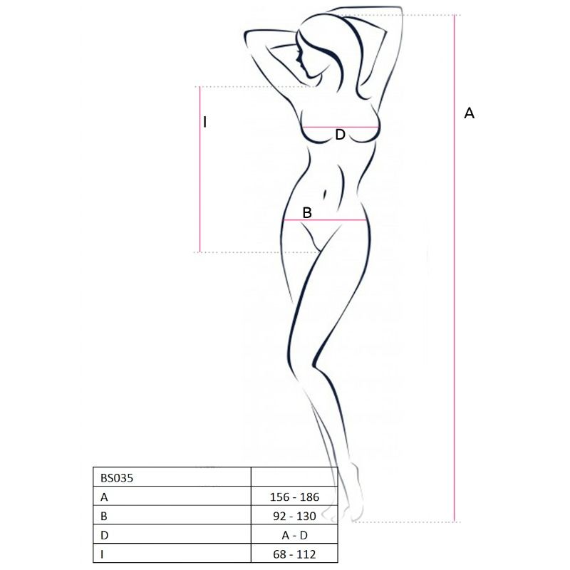 PASIÓN - BODYSTOCK MUJER BS035 BLANCO TALLA ÚNICA