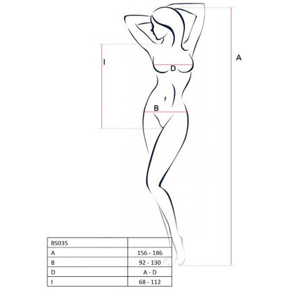 PASIÓN - BODYSTOCK MUJER BS035 BLANCO TALLA ÚNICA