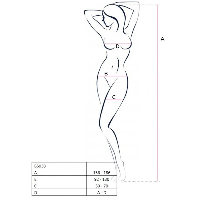 PASIÓN - BODYSTOCK MUJER BS038 BLANCO TALLA ÚNICA