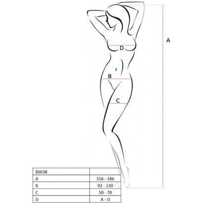 PASIÓN - BODYSTOCK MUJER BS038 BLANCO TALLA ÚNICA