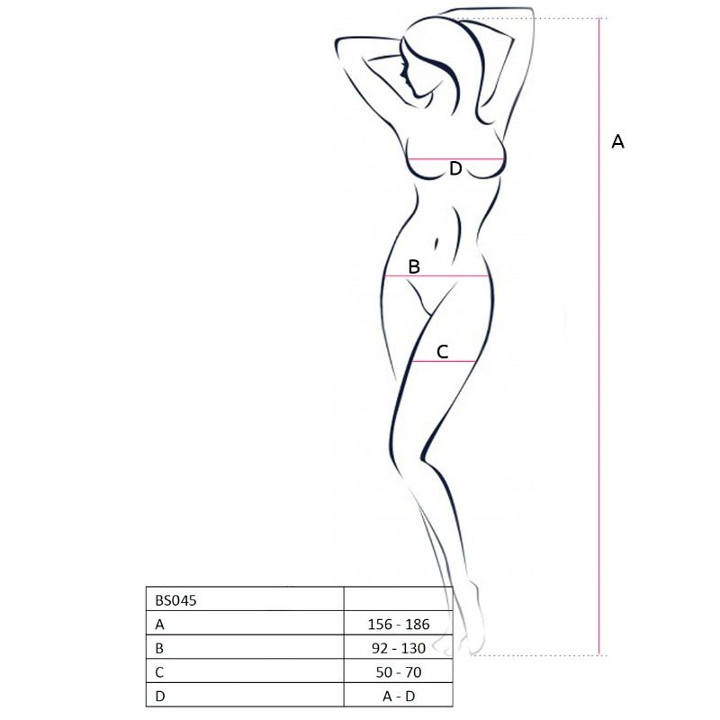PASIÓN - BODYSTOCKING MUJER BS045 NEGRO TALLA ÚNICA