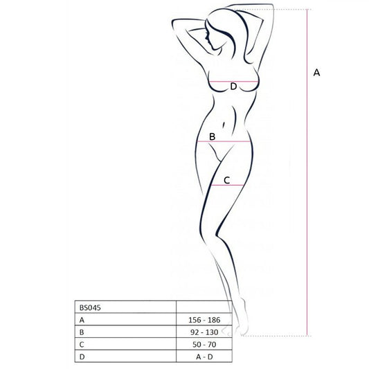 PASIÓN - BODYSTOCKING MUJER BS045 NEGRO TALLA ÚNICA