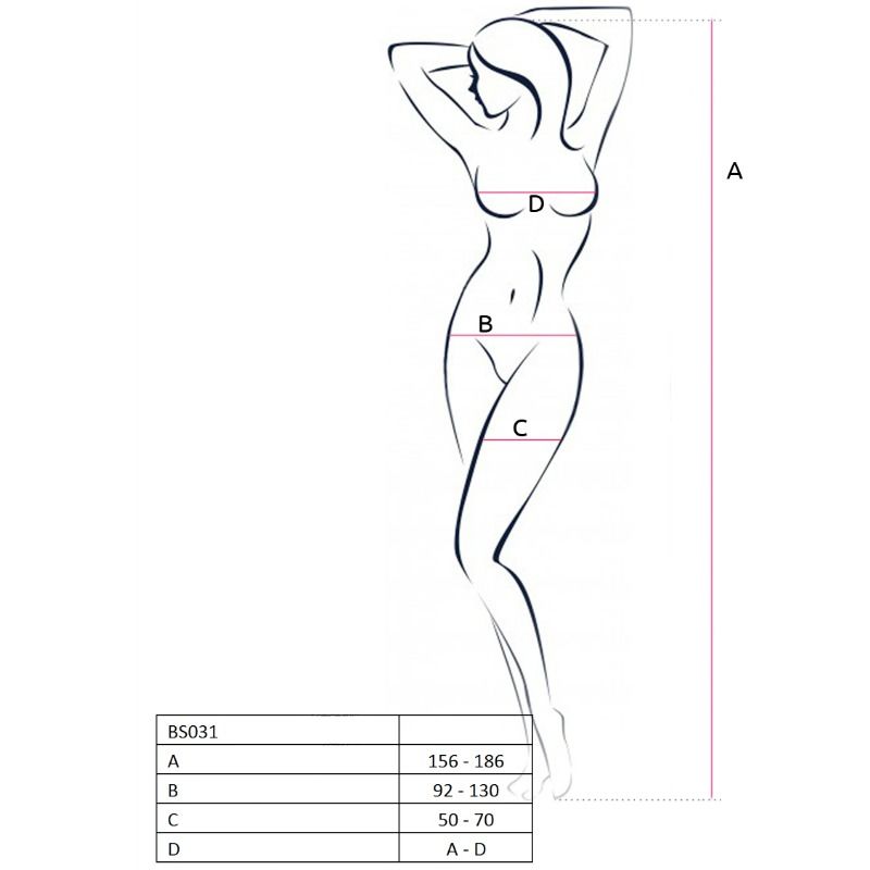 PASIÓN - BODYSTOCK MUJER BS031 BLANCO TALLA ÚNICA