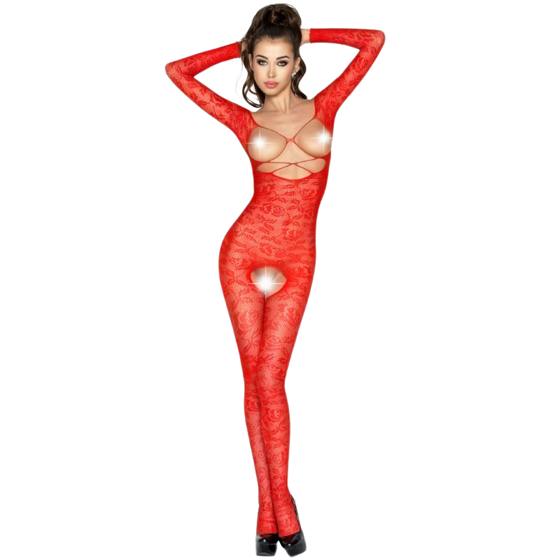 PASIÓN - BODYSTOCK MUJER BS031 ROJO TALLA ÚNICA