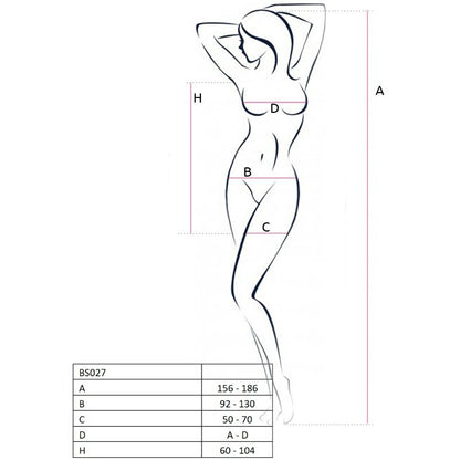 PASIÓN - VESTIDO ESTILO BODYSTOCKING NEGRO BS027 PARA MUJER TALLA ÚNICA