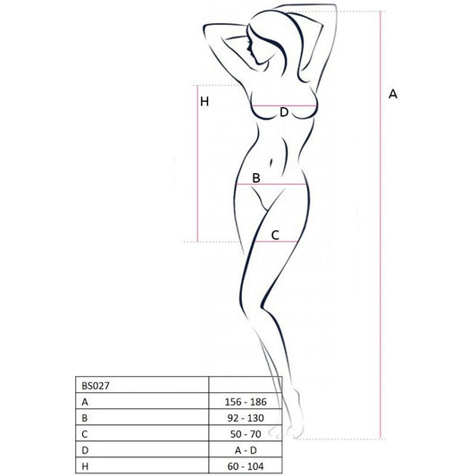 PASIÓN - VESTIDO ESTILO BODYSTOCKING NEGRO BS027 PARA MUJER TALLA ÚNICA
