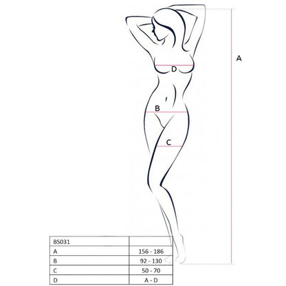 PASIÓN - BODYSTOCKING MUJER BS031 NEGRO TALLA ÚNICA