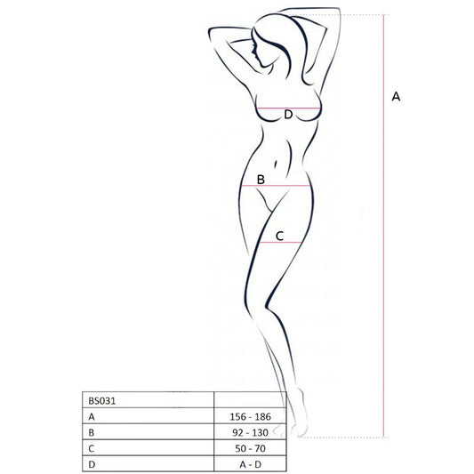PASIÓN - BODYSTOCKING MUJER BS031 NEGRO TALLA ÚNICA