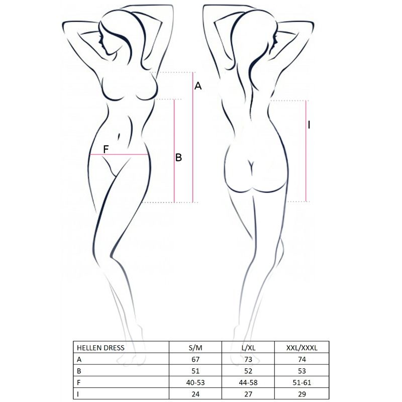 PASIÓN - VESTIDO Y TANGA DE MUJER HELLEN TALLA S/M