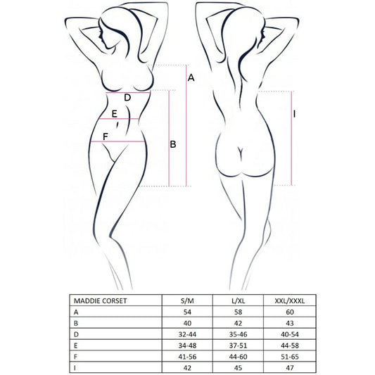PASIÓN - CORSÉ NEGRO MADDIE PARA MUJER TALLA S/M