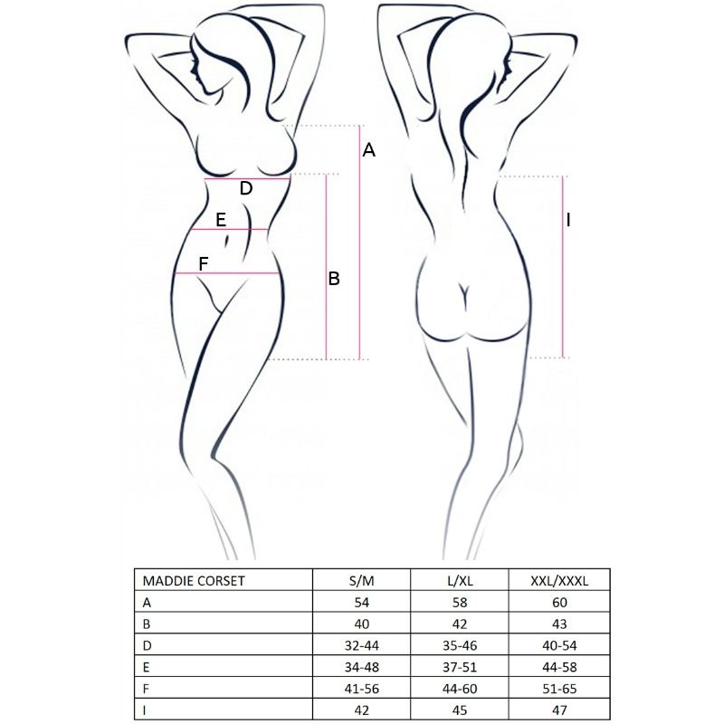 PASIÓN - CORSÉ NEGRO MADDIE PARA MUJER TALLA S/M