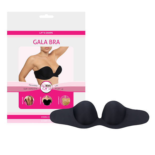 Sutiã Adesivo BYE-BRA Gala Copa A Preto sem Alças para suporte e modelagem de seios.