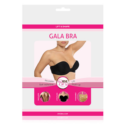 Sutiã Adesivo BYE-BRA Gala Copa C Preto, ideal para looks sem alças e com decotes, oferecendo suporte e modelagem discreta.