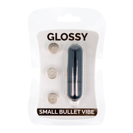 Bala vibratória mini GLOSSY preta, compacta e discreta para estimulação