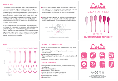 LESLIE - SET DE ENTRENAMIENTO DE MÚSCULOS PÉLVICOS KEGEL FIT 6 PIEZAS