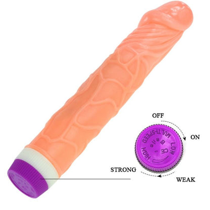 Close-up do Vibrador Realista Vibrante Baile 22.5 CM, mostrando sua textura e detalhes.