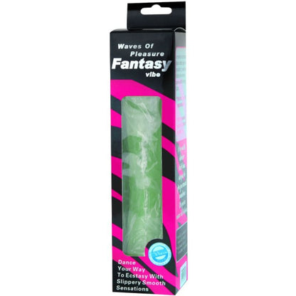 Vibrador realista Baile Waves of Pleasure de 23cm na cor verde, mostrando as suas veias detalhadas e formato ergonómico.
