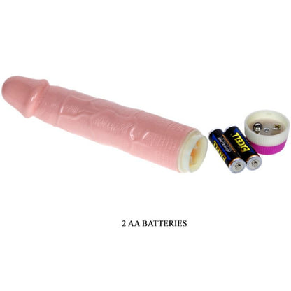 Close-up of the 'BAILE Vibrador Realista para Iniciantes 21.5cm Multivelocidade' showing its texture and features.