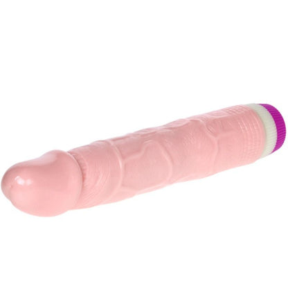 Close-up of the 'BAILE Vibrador Realista para Iniciantes 21.5cm Multivelocidade' showing its texture and features.