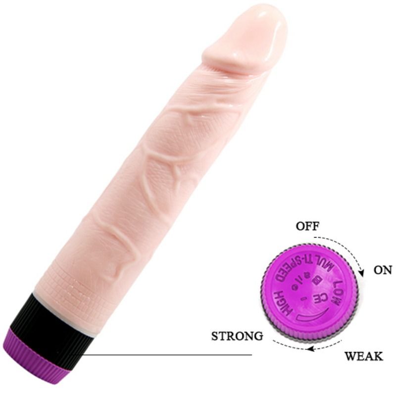 Close-up do BAILE Vibrador Realístico Adour Club 21.5 cm mostrando a sua textura e design realistas.