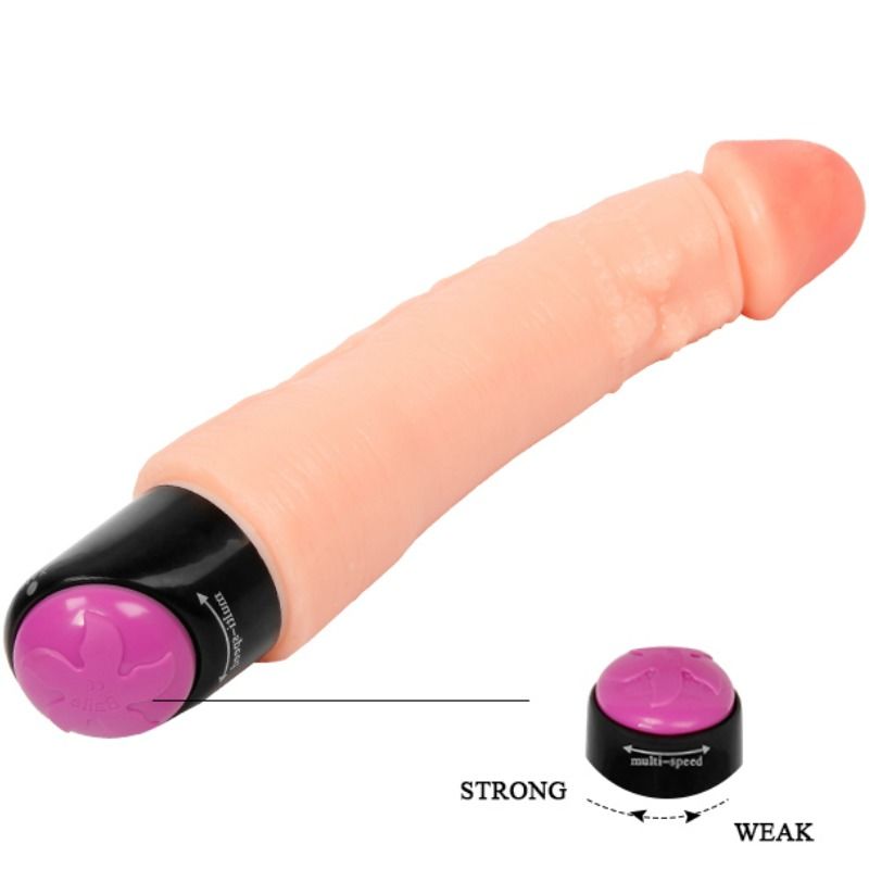 BAILE Vibrador Realista Flexível 25 cm para estimulação G-spot e próstata.