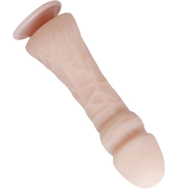 Close-up do BAILE Dildo Realista Pênis Grande 23.5 cm com Ventosa Ultraforte, mostrando sua textura realista e cor da carne.